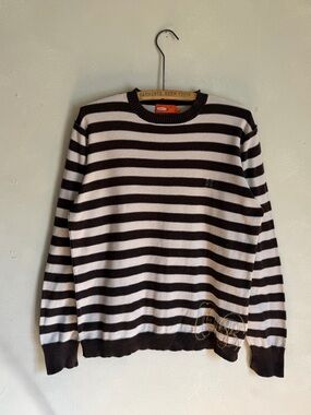 Vintage Y2K surf skate oxbow striped long sleeve pullover slim fit